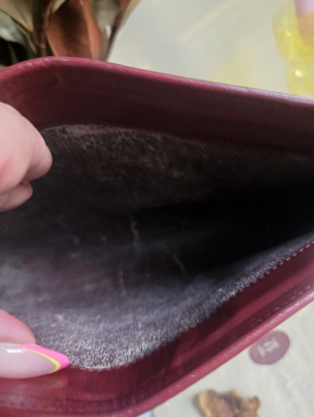 Vintage Cartier Burgundy Leather Portfolio Clutch Bag